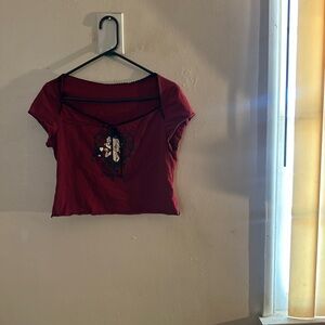 Red Graphic Women's Top